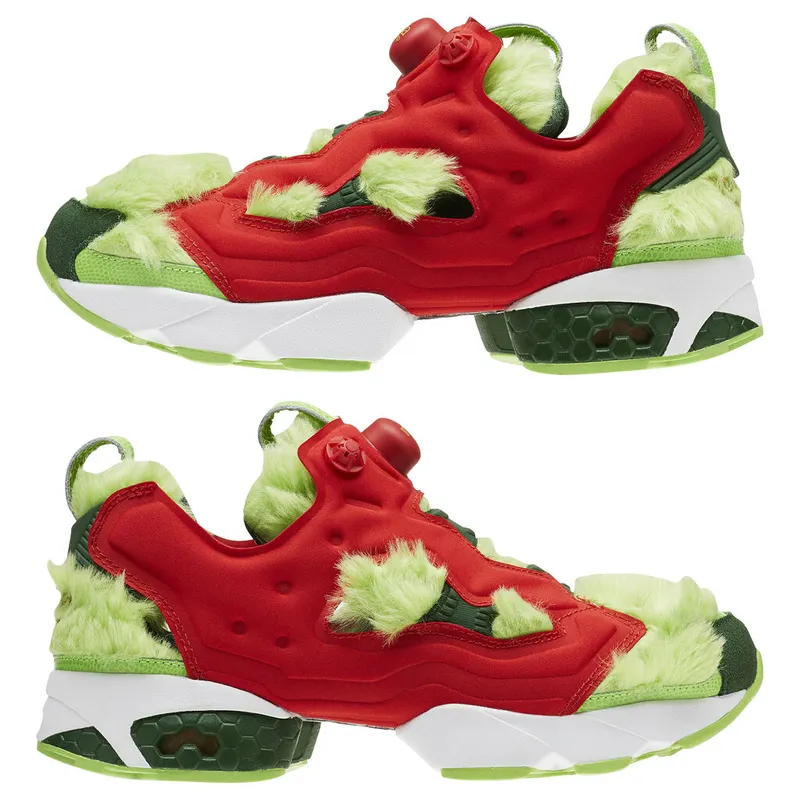 Reebok Instapump Fury Grinch Semi Solar Green/Scarlet-Pine Green-Gold Metallic (Other Brands Reebok)