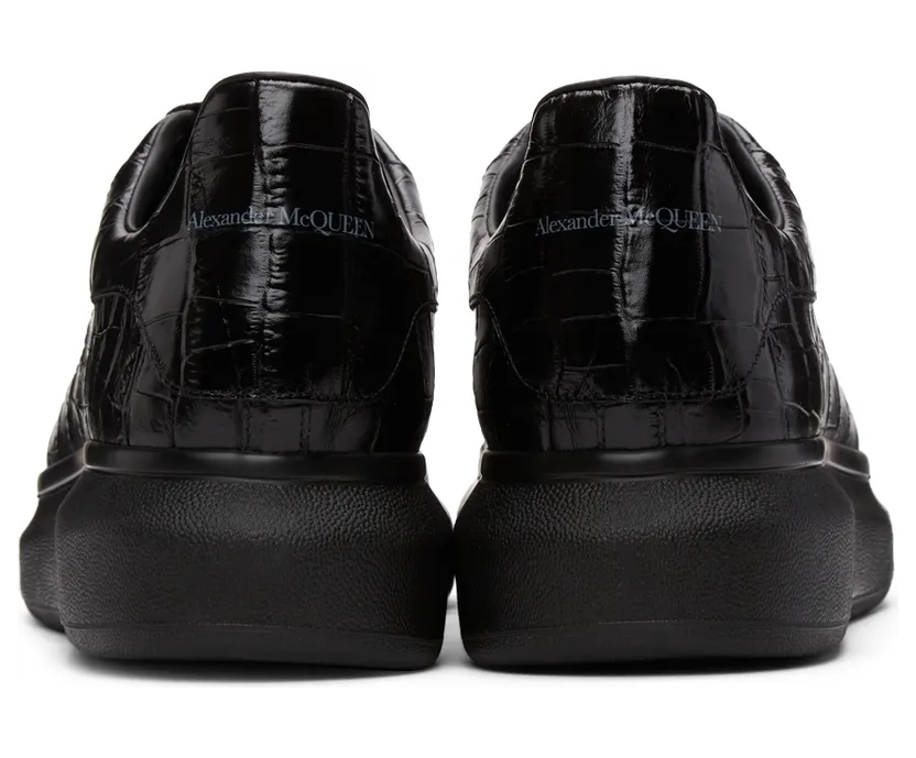 Alexander McQueen Black Croc Oversized Sneakers (553680WIAY0) (4)