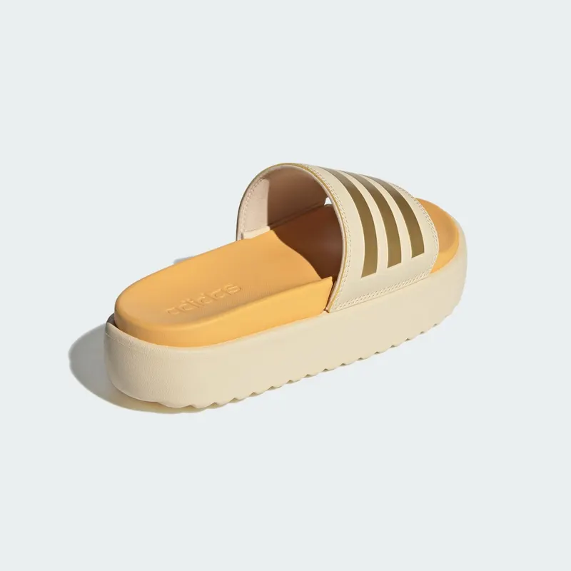 adidas Adilette Platform Slides Crystal Sand Gold Metallic Semi Spark (IF3422)