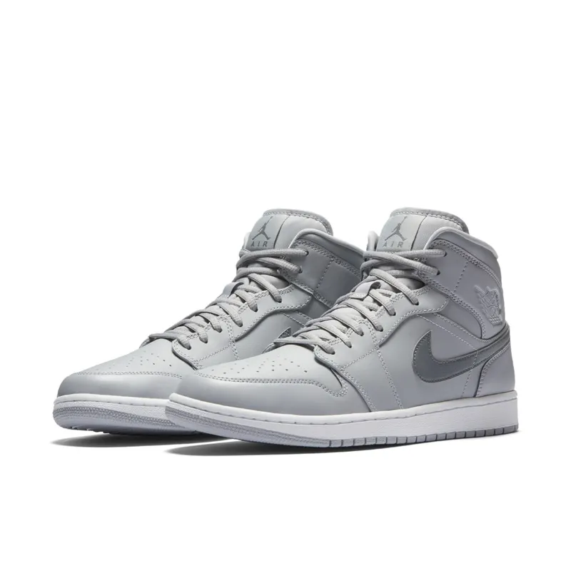 Jordan 1 Retro Mid Wolf Grey Cool Grey Wolf Grey/Cool Grey-White (554724-033)