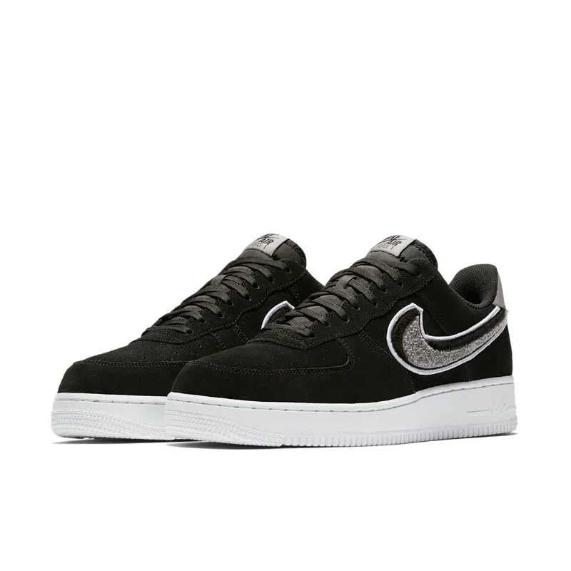 Nike Air Force 1 Low 3D Chenille Swoosh Black Cool Grey Black/White-Cool Grey-White (823511-014)