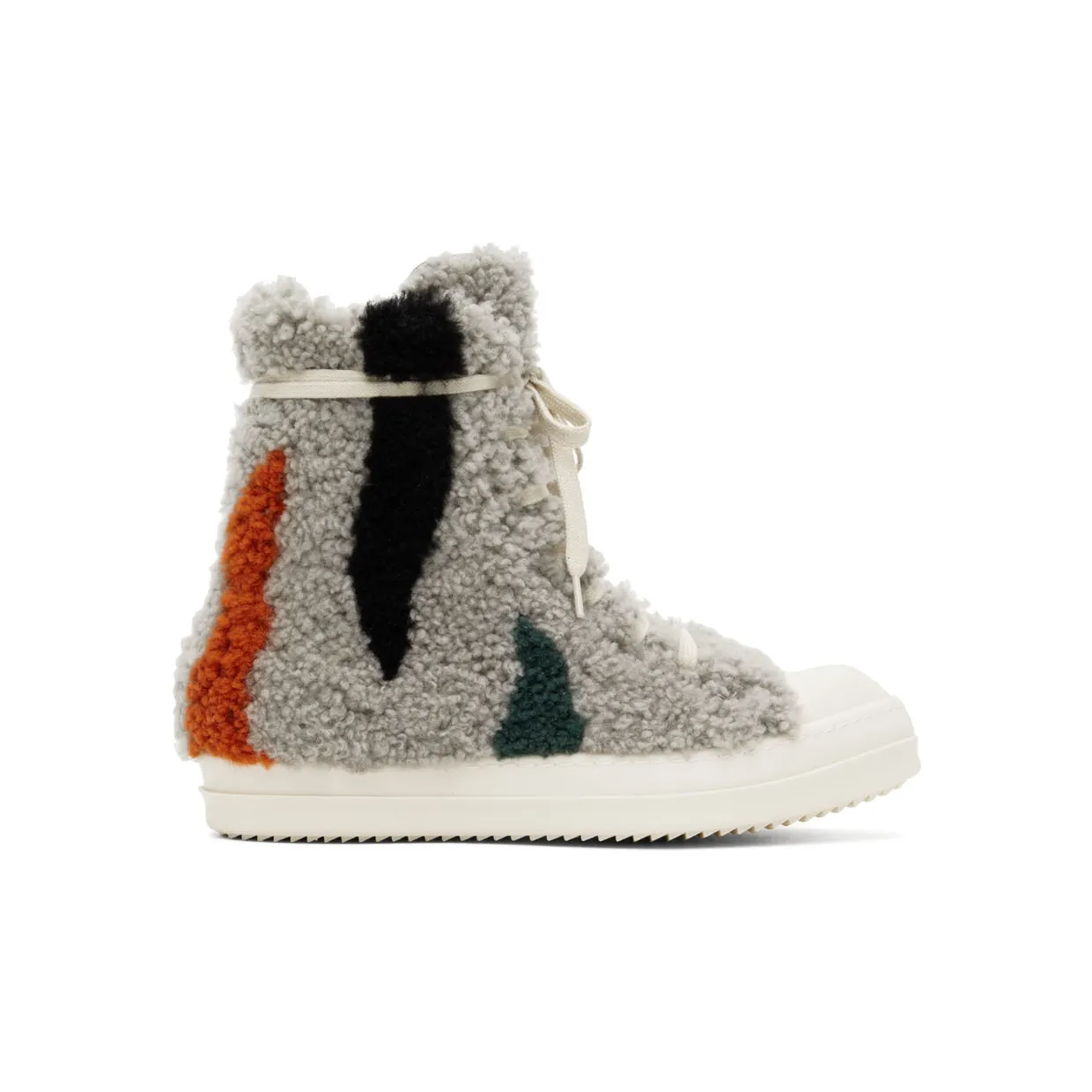 Rick Owens Gray Strobe Shearling Sneakers (RU02B2890 LSHPZE)