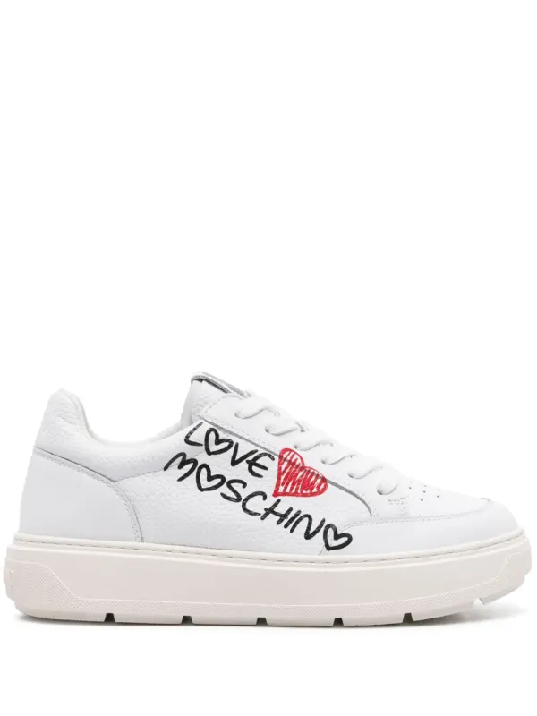 Love Moschino Sneakers mit Logo-Print – Weiß (JA15224G1IJCA)