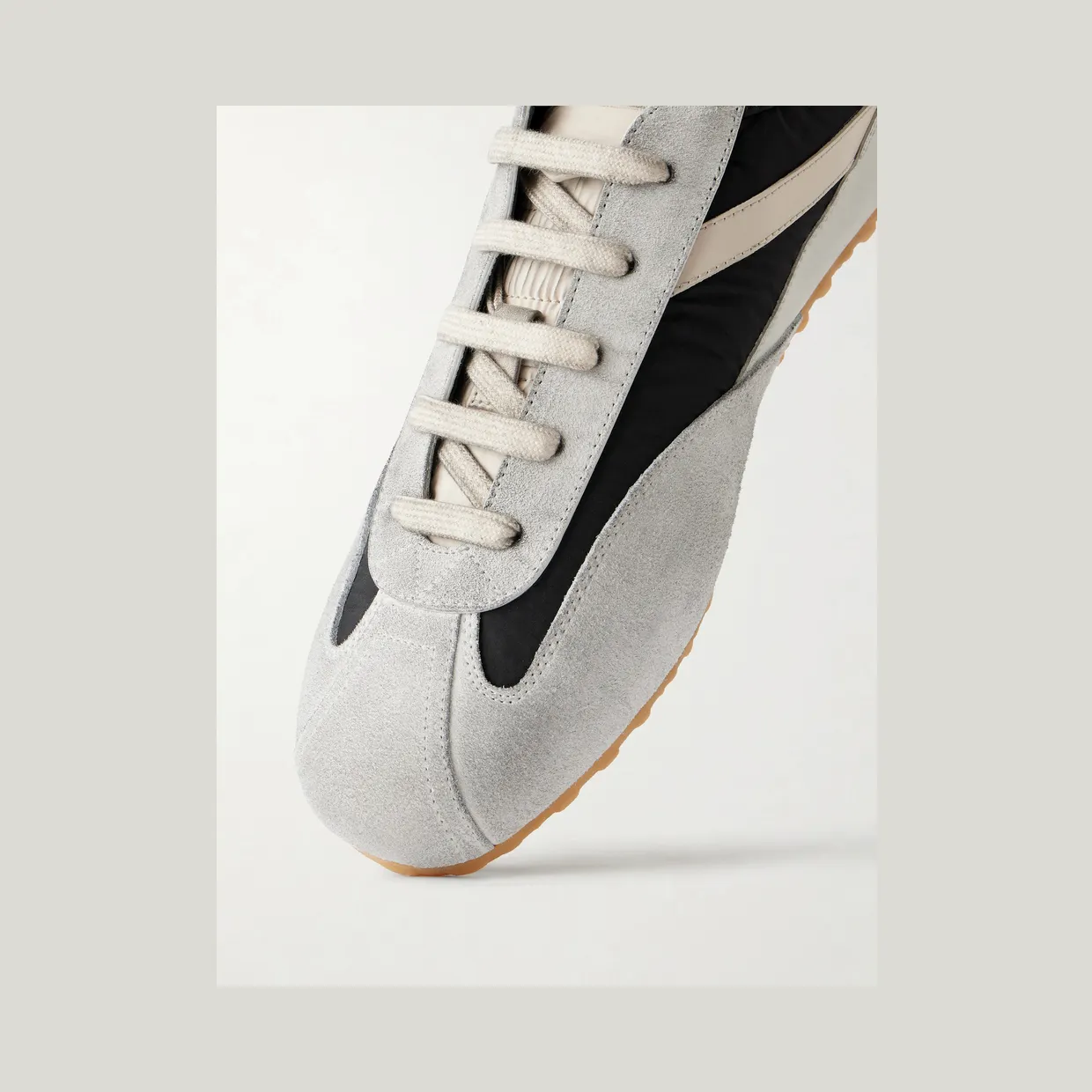 Mcqueen Suede-Trimmed Shell Sneakers Gray (868496WIAKI) (5)
