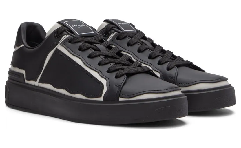 Balmain Black & White B-Court Sneakers (XM0VI288LRBL) (4)