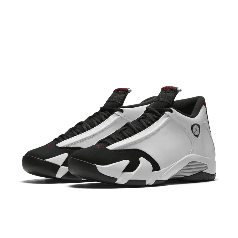Jordan 14 Retro Black Toe (2014) White/Black-Varsity Red-Metallic Silver (487471-102)