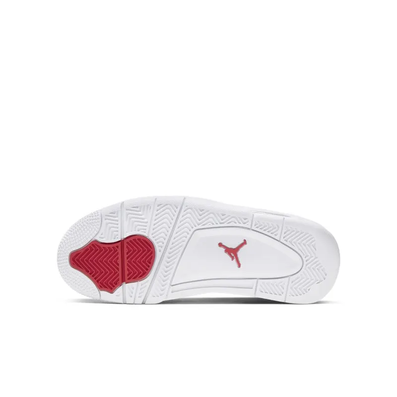 Jordan 4 Retro Metallic Red (GS) White/University Red-Metallic Silver (408452-112)