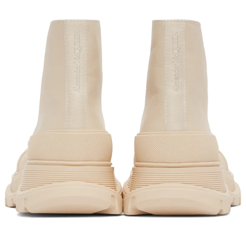 Alexander McQueen Beige Tread Slick High Sneakers (627206WIAG65593) (4)