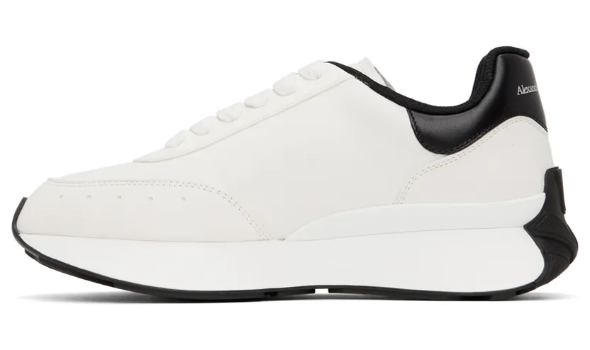 Alexander McQueen White & Black Sprint Sneakers (691342WIC95) (3)