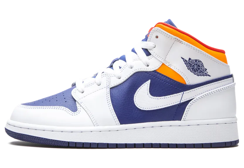 Air Jordan 1 Mid GS White Deep Royal Blue (554725-131)