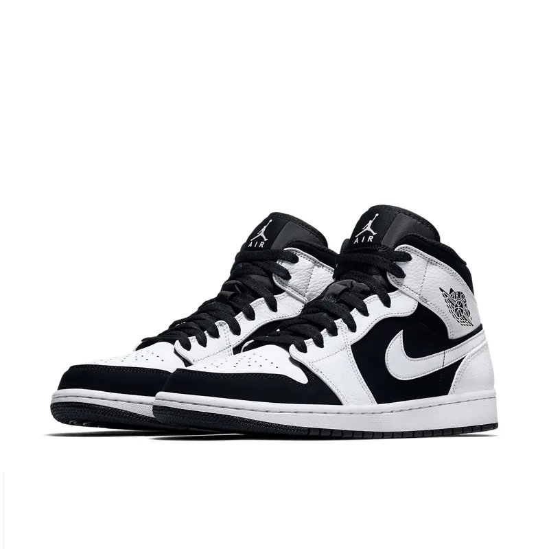 Jordan 1 Mid White Black White/Black-White (554724-113)