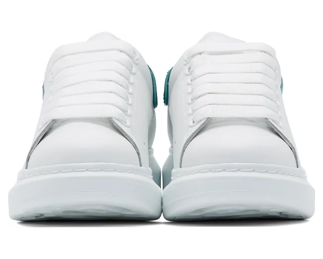 Alexander McQueen White & Blue Glitter Oversized Sneakers (558945WHNBK) (2)