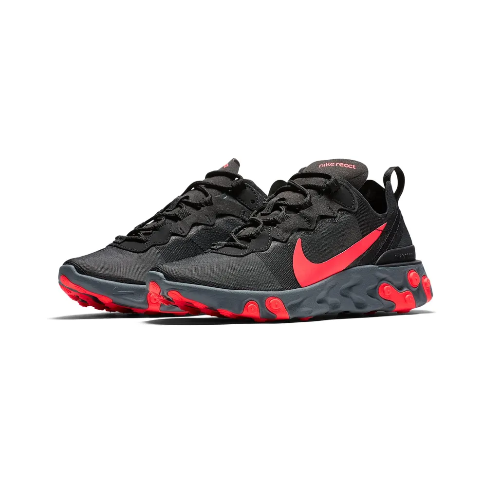 Nike React Element 55 Black Solar Red (W) Black/Solar Red-Cool Grey-Dark Grey (BQ2728-002)