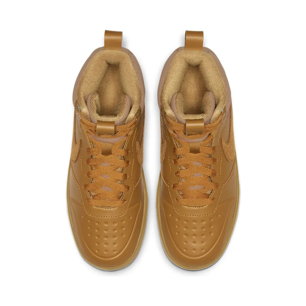 Nike Court Borough Mid 2 Boot GS ‘Wheat’ Wheat/Wheat/Gum Medium Brown (BQ5440-700)