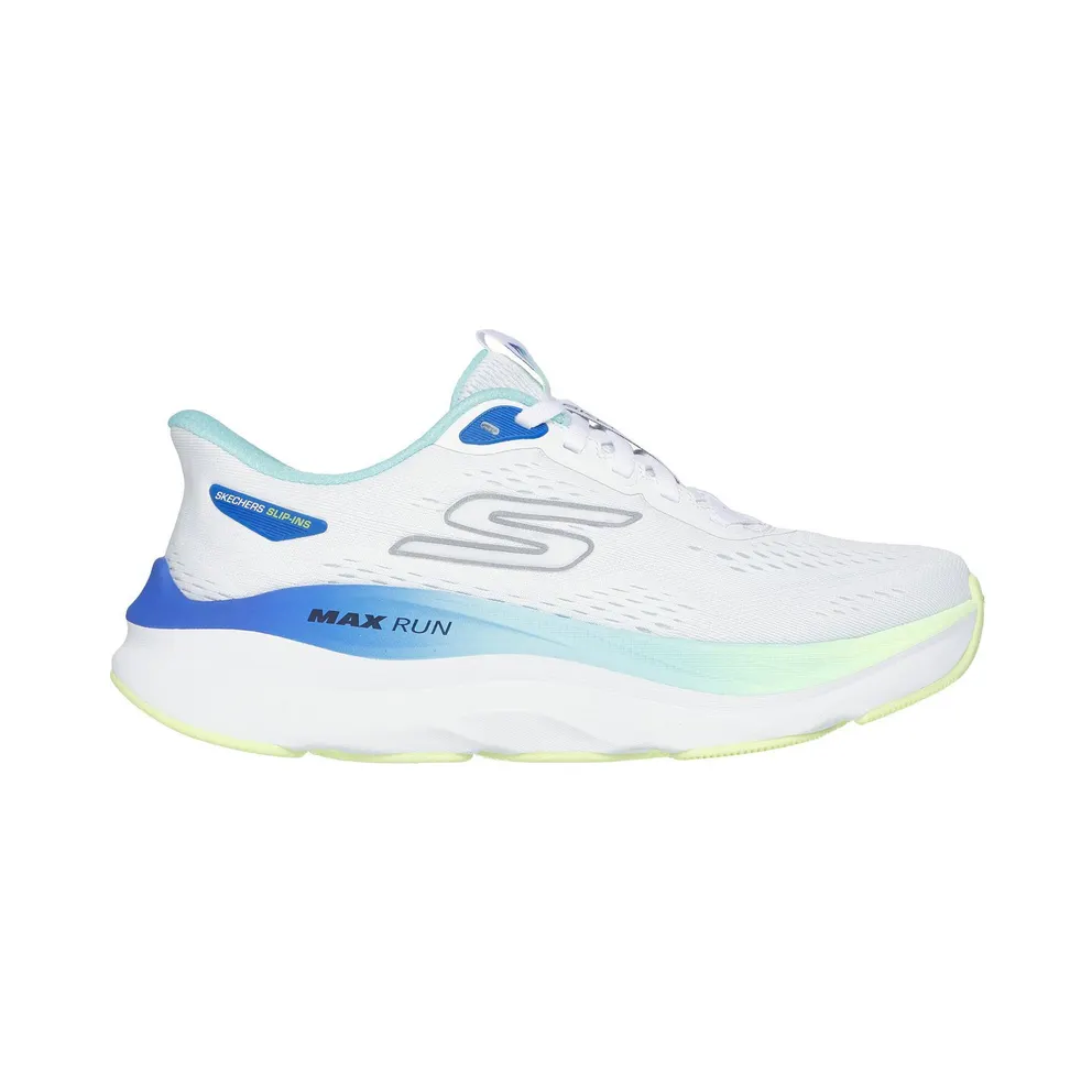 Skechers Slip-ins: Max Cushioning – Max Run – Weiß / Multi – “White” (129200 WMLT)
