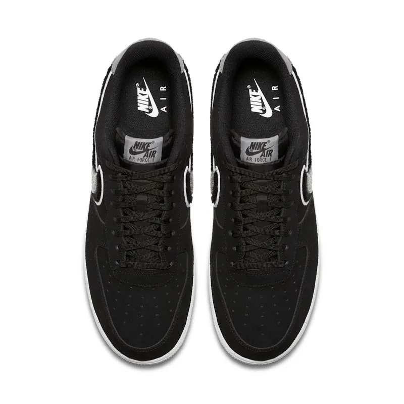 Nike Air Force 1 Low 3D Chenille Swoosh Black Cool Grey Black/White-Cool Grey-White (823511-014)