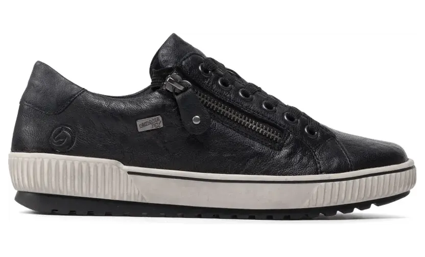REMONTE Maditta Sneakers mit seitlichem Reißverschluss – Schwarz (D0700)