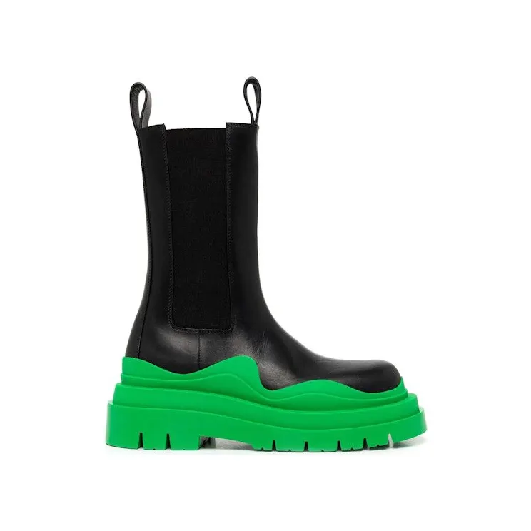 Bottega Veneta Tire Boots Black Green (630297 VBS50 1477)