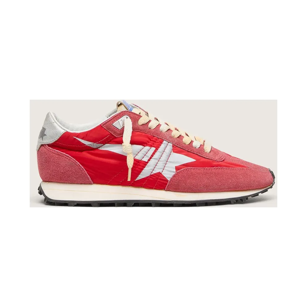Golden Goose Women’S Marathon With Red Nylon Upper And Silver Star (GWF00683.F005492.40399)
