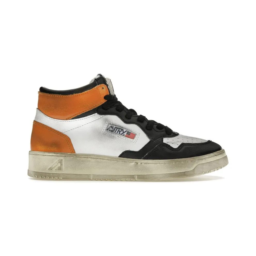 Autry Medalist Leather Mid Super Vintage White Black Orange (AVMM-SV04)