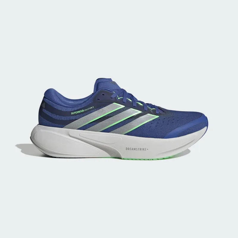 Adidas SUPERNOVA SOLUTION 3 Running Shoes Dual Indigo / Tech Grey Metallic / Lime Burst (KK1915)