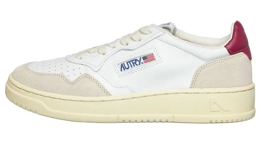 Autry Medalist Low Leather / Suede White / Amethyst (AULWLS48)
