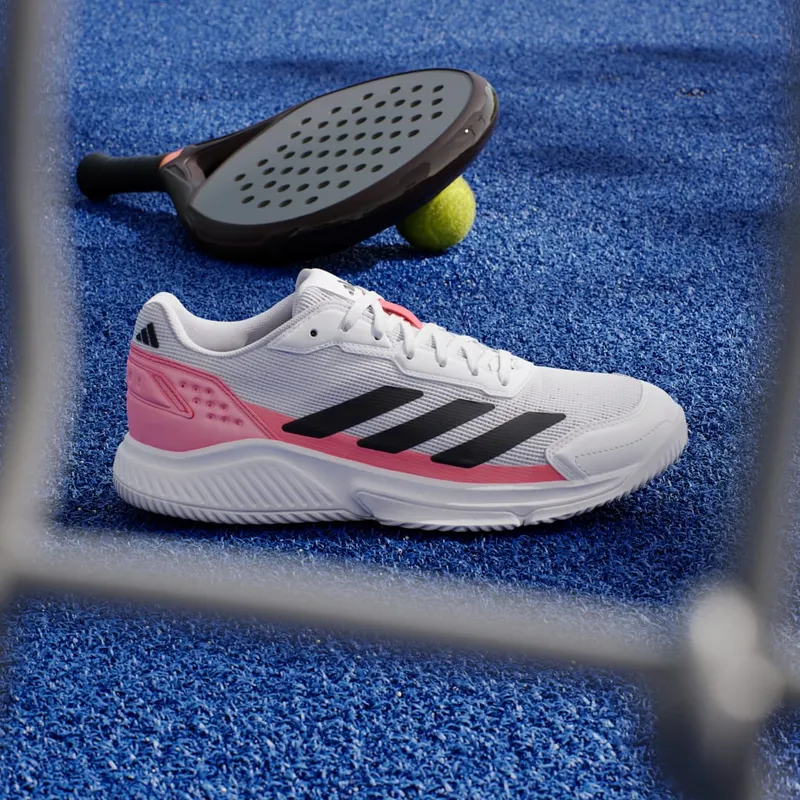 Adidas Courtquick Padelschoenen Cloud White / Core Black / Solar Turbo (KH5915)