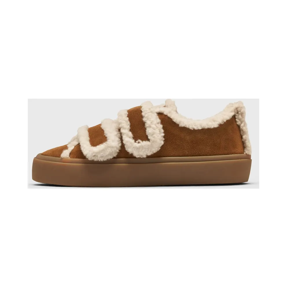 INUIKII SHEARLING LOW VELCRO Brown