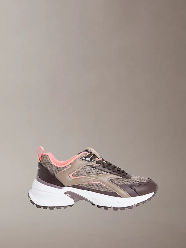 Calvin Klein Trailblazer — Mesh Mix Runner “ROCKY BROWN/DESERT TAUPE/PEACH” (HW0HW030020J1)