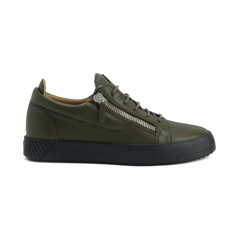 Giuseppe Zanotti Frankie leren sneakers met ritsdetail – Grün (RU50028H02)