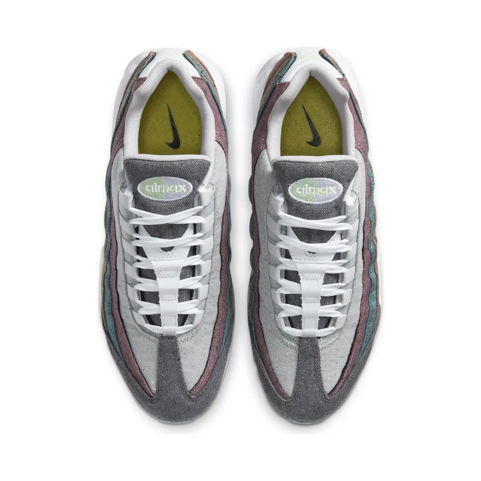 Nike Air Max 95 Recycled Canvas Vast Grey/Barely Volt-Bright Crimson-White (CK6478-001)