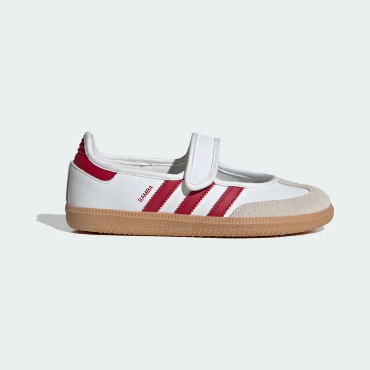 adidas Samba Jane Shoes Kids “Cloud White / Team Victory Red / Gum” (KJ2658)