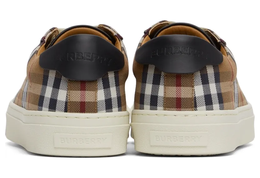 Burberry Brown Check Canvas & Calfskin Sneakers (8048156) (4)