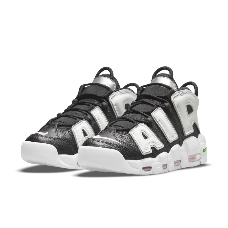 Nike Air More Uptempo Black – “Black / Metallic Silver / Green Strike / Summit White” (DN8008-001)