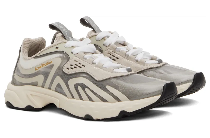Acne Studios Grey Lace-Up Sneakers (AD0354-) (4)