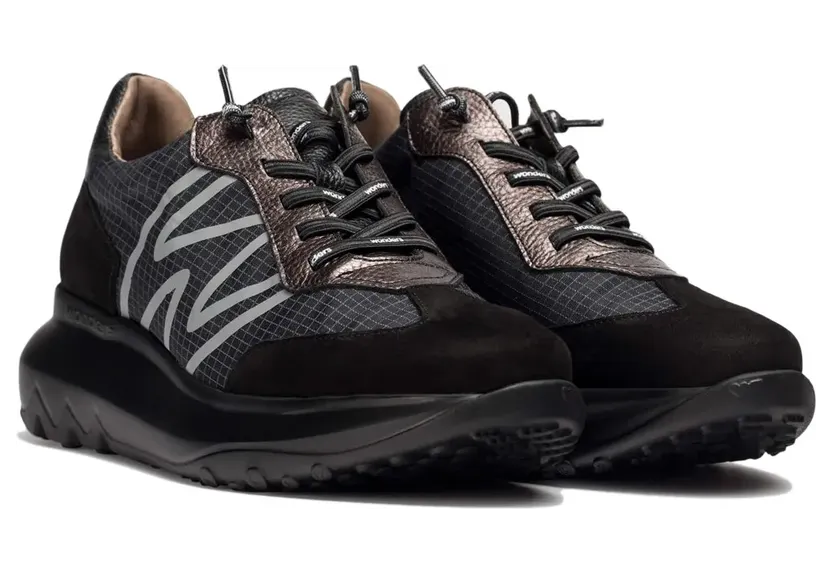 Wonders sneaker Black (A-4001-Combinv-Black)