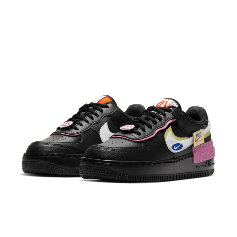 Nike Air Force 1 Shadow Removable Patches Black Pink (W) Black/Limelight-Cosmic Fuchsia-White (CU4743-001)