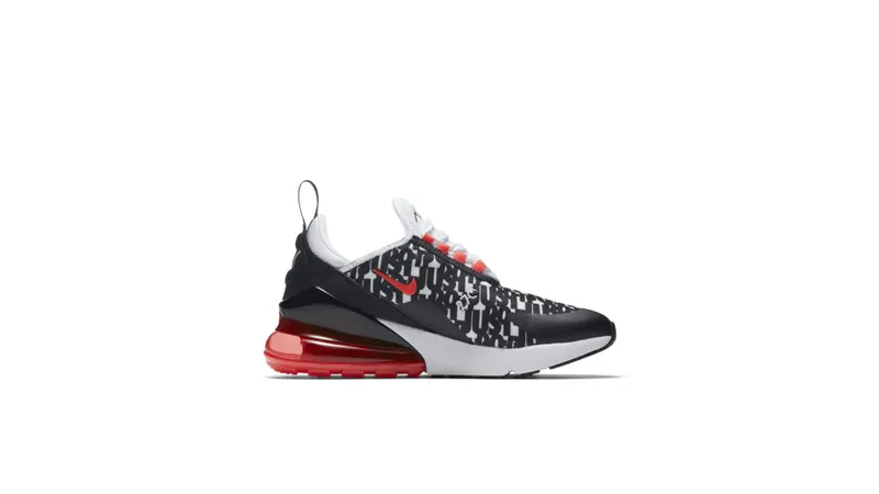 Nike Air Max 270 Print Black White Bright Crimson (GS) Black/White-Bright Crimson (AR0021-001)