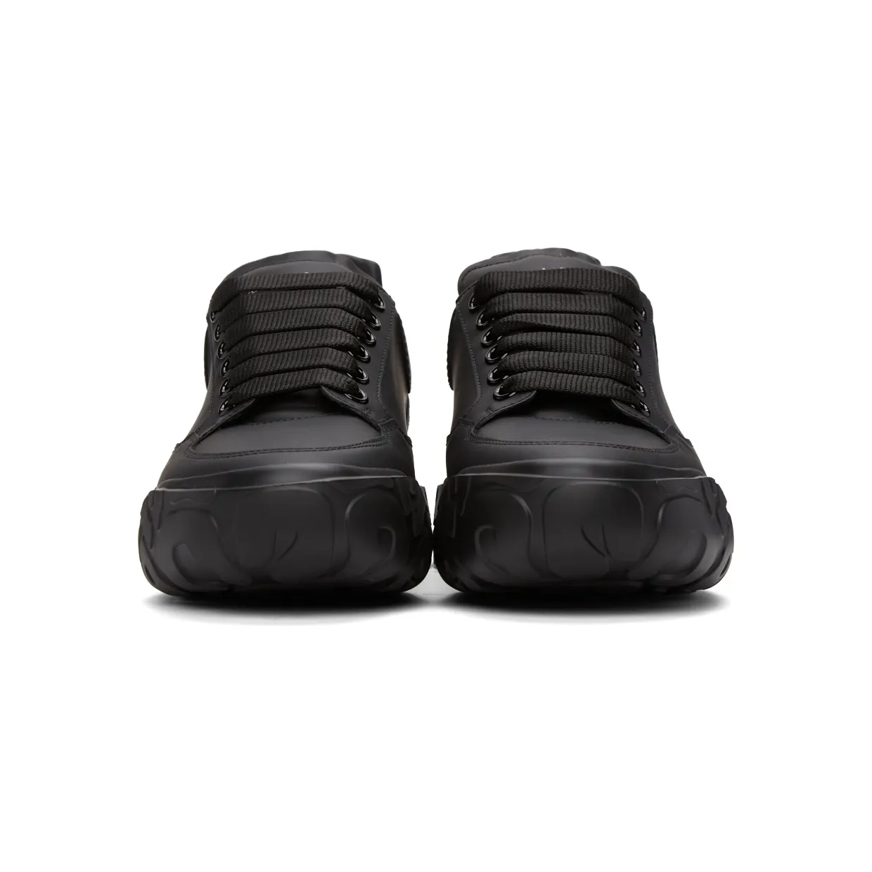 Alexander McQueen Black Court Trainer Sneakers (634619WIA98) (2)