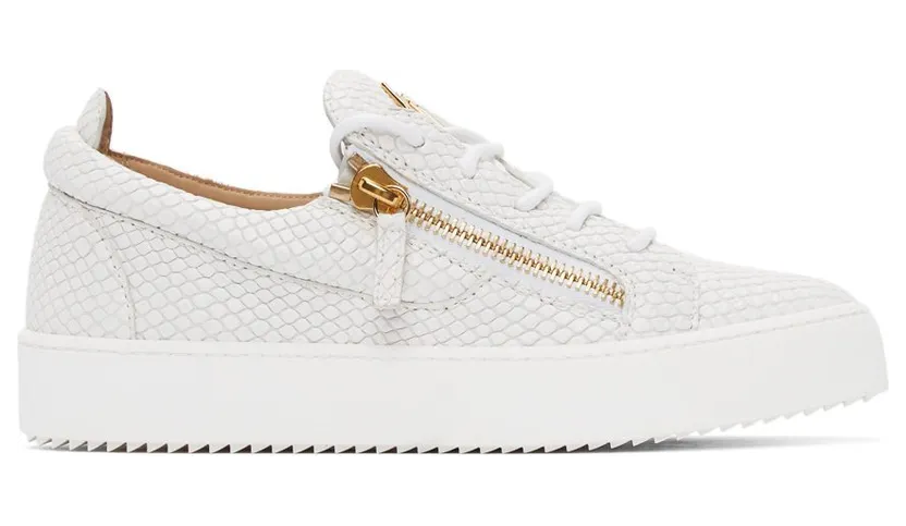Giuseppe Zanotti White Croc May London Gigas Sneakers (RU70000 77649)