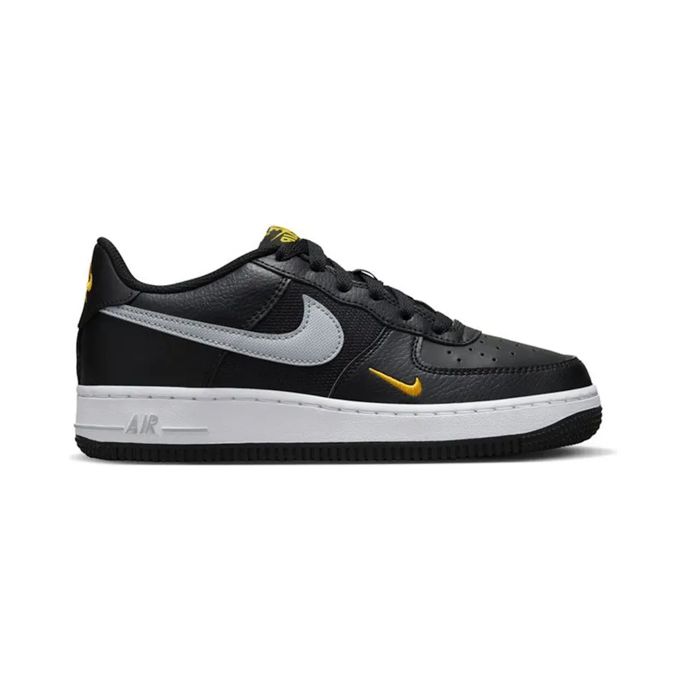 Nike Air Force 1 Low Black Wolf Grey Gold Mini Swoosh (FD9772-001)