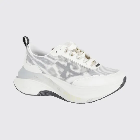 Premiata Hill Nylon and Suede Sneakers White 1 (HILL7507)