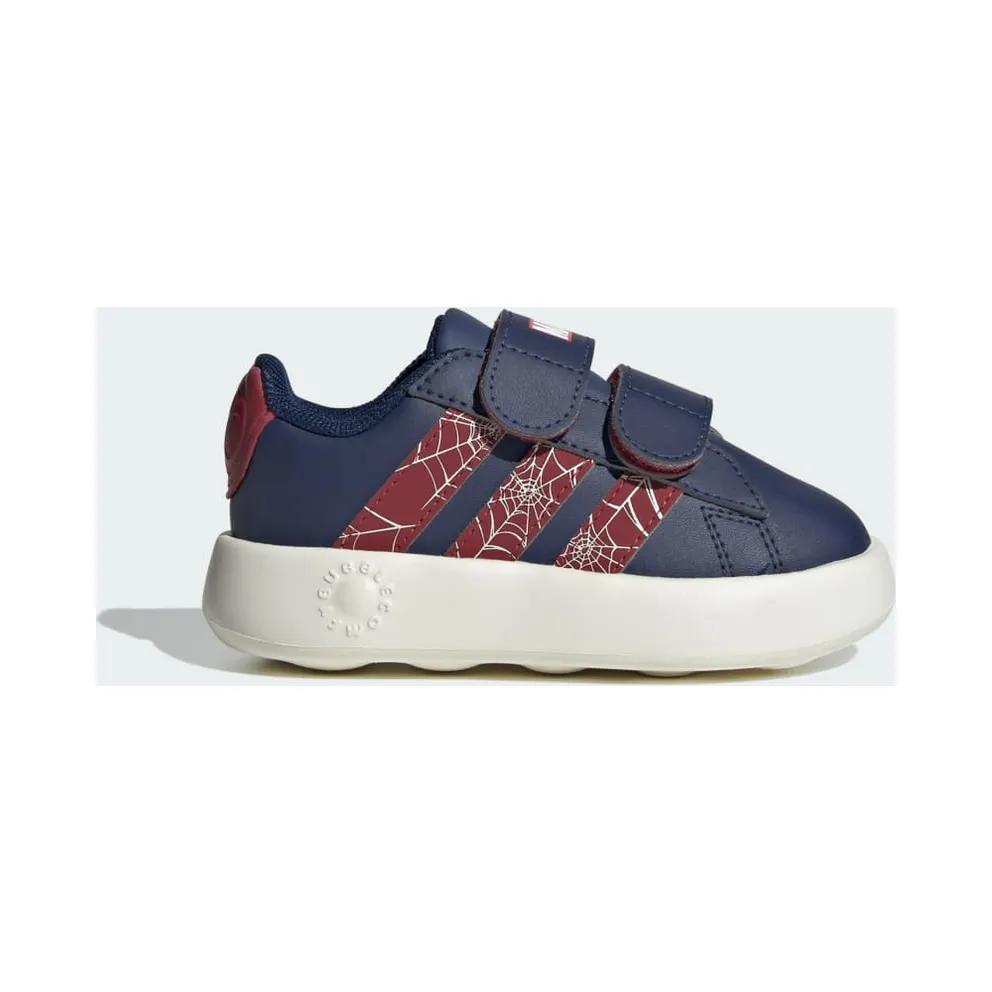 adidas X Marvel Spider-man Grand Court Shoes Kids “Dark Blue / Active Maroon / Off White” (JS2342)