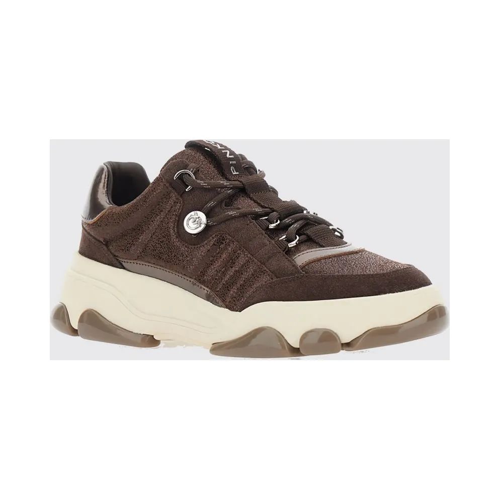 Pinko Low Top Leather and Suede with Love Birds Metal Logo Brown (SS0195P002L72)