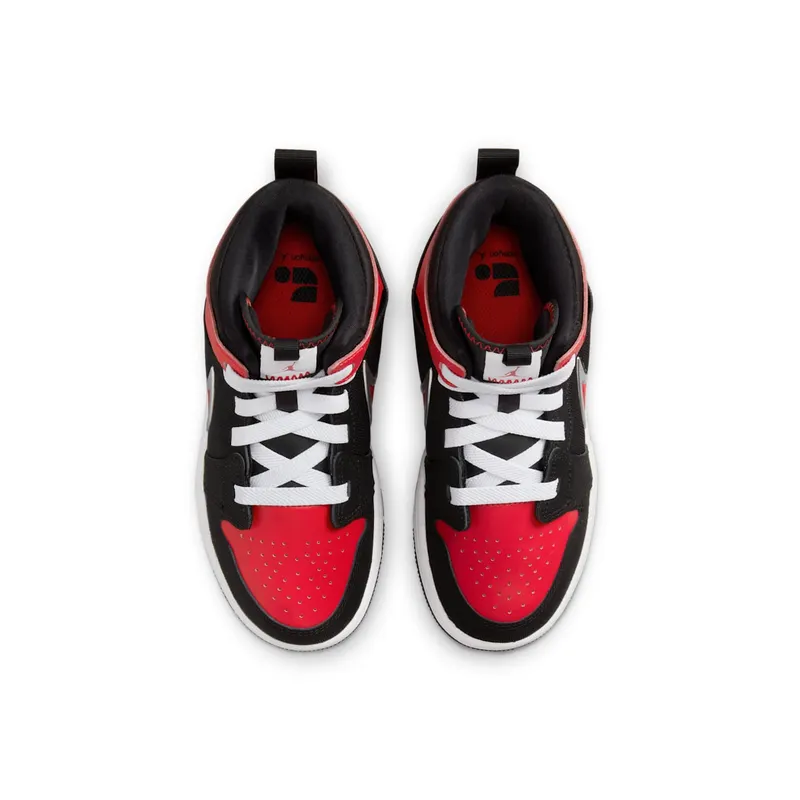 Jordan 1 Mid RM EasyOn Black White University Red (FQ1282-006)