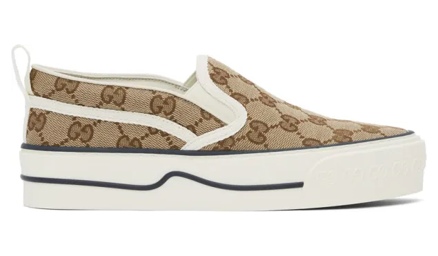 Gucci Beige Gucci Tennis 1977 Slip-On Sneakers (624733 2HK40)