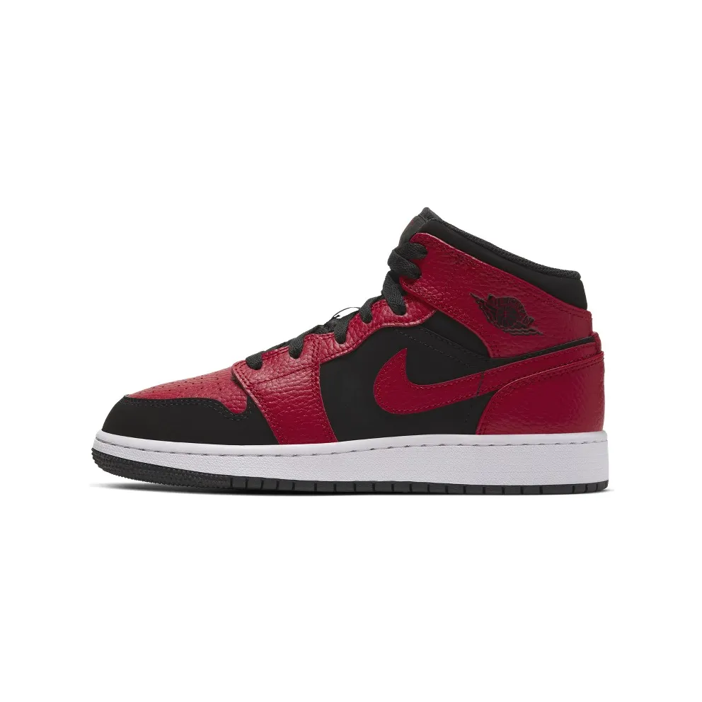 Air Jordan Nike AJ I 1 Mid ‘Bred’ (GS) (2019) (554725-054)
