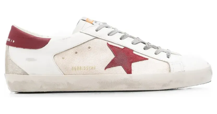 Golden Goose Super-Star sneakers in beige/white/red GMF00104F008726/T_GOLDE-15984_600-46
