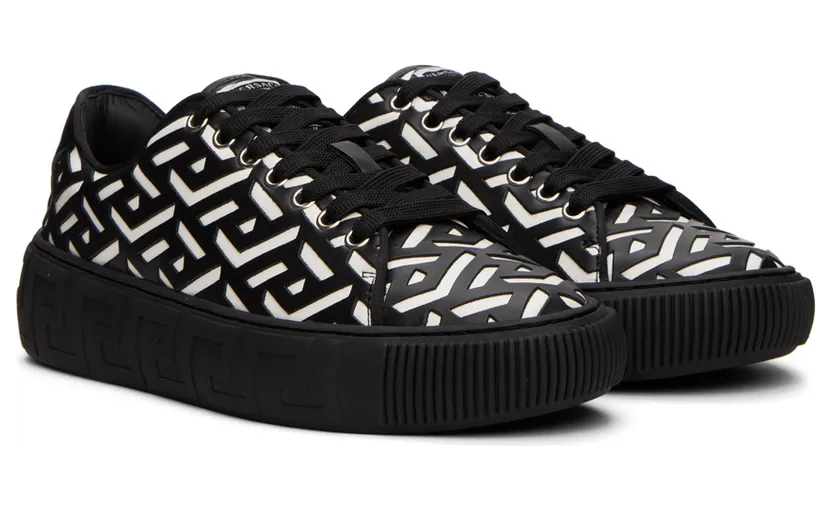 Versace White & Blue Greca Sneakers (DSU8404 1A04183) (4)