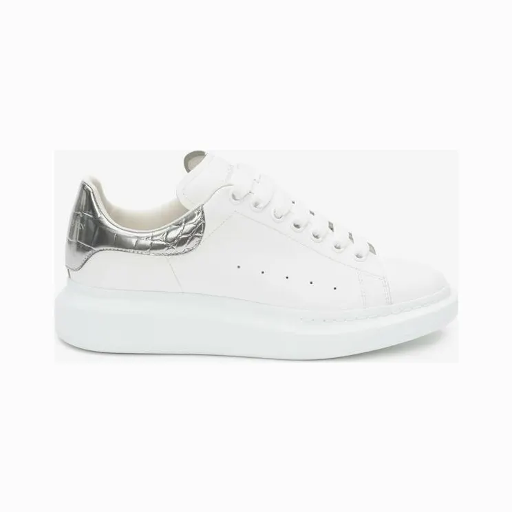 Alexander McQueen Oversized White Silver Croco